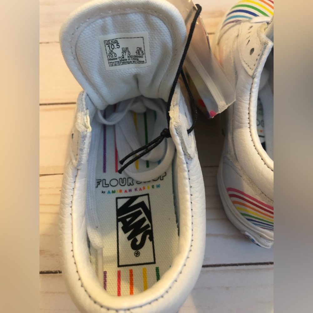 Vans Kids White Rainbow Sneakers - Picture 5 of 5